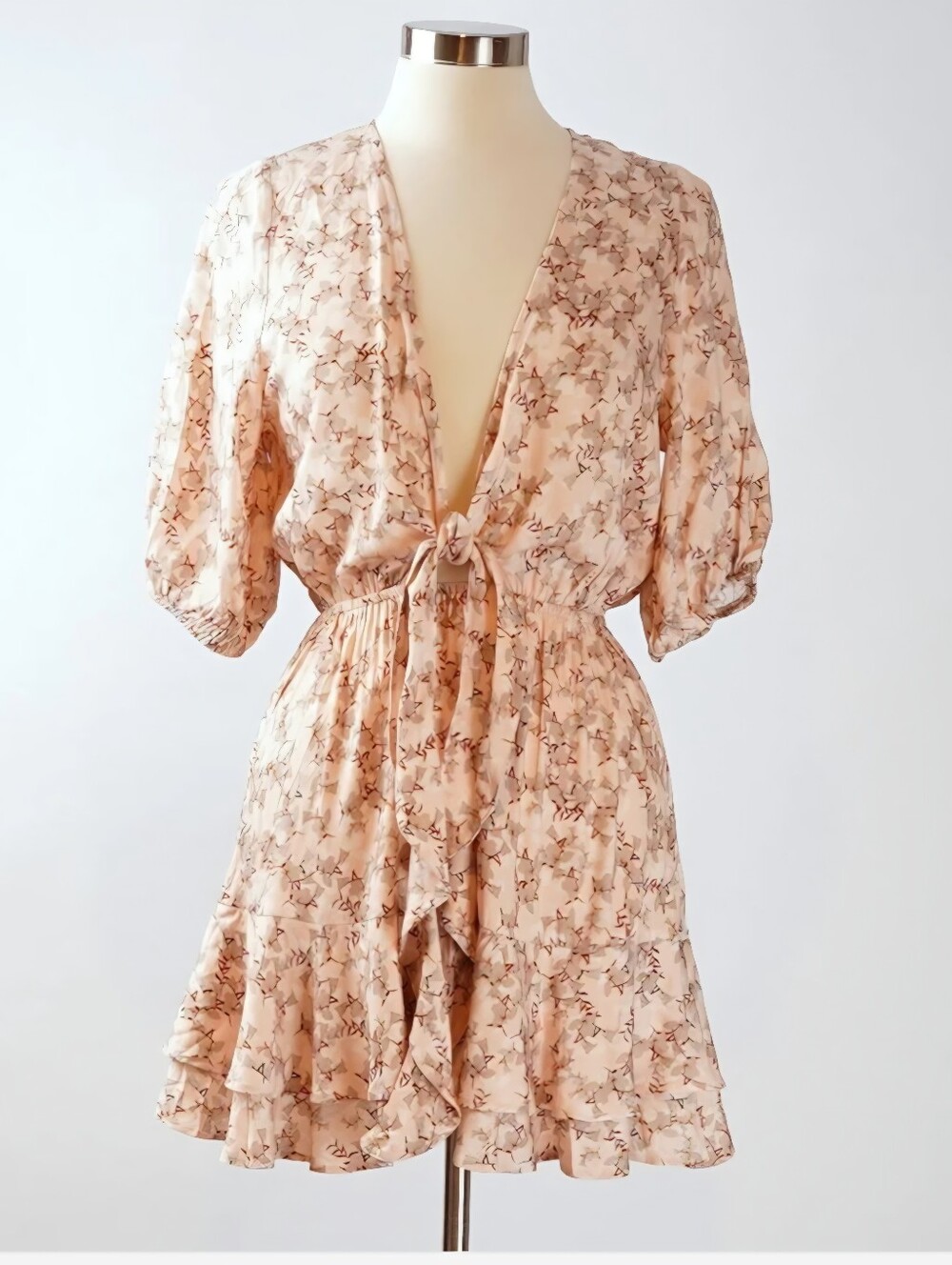 NWT Shore Malta Mini Pastel Floral Ruffle Dress Large